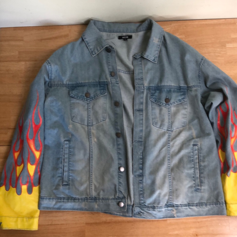 🥀HOST PICK🥀Jackson Flame Sleeve Jean Jacket XL